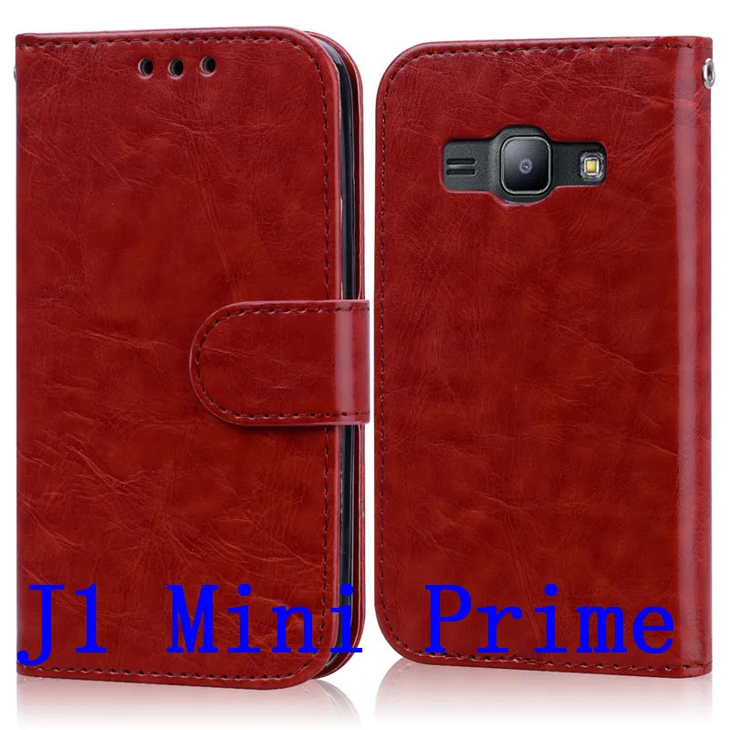 Brown Кожаный флип-чехол для samsung galaxy j1 mini j105 j105h чехол для samsung galaxy j1 mini prime j106 j106f Чехол-бумажник флип-чехол для телефона - Цвет: Brown