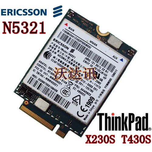 Ericsson N5321 мобильный широкополосный HSPA + NGFF M.2 04W3822 04W3823 x1 carbon X230s X240S t431s T440 S540 W540 3G