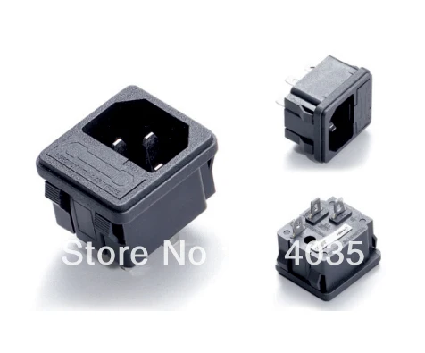 

50 pcs/lot UPS Power Outlet IEC INLET with Single Fuse Holder Copper CE C14