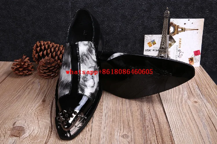 Дизайнерская обувь Мужская черная из лакированной кожи официальная