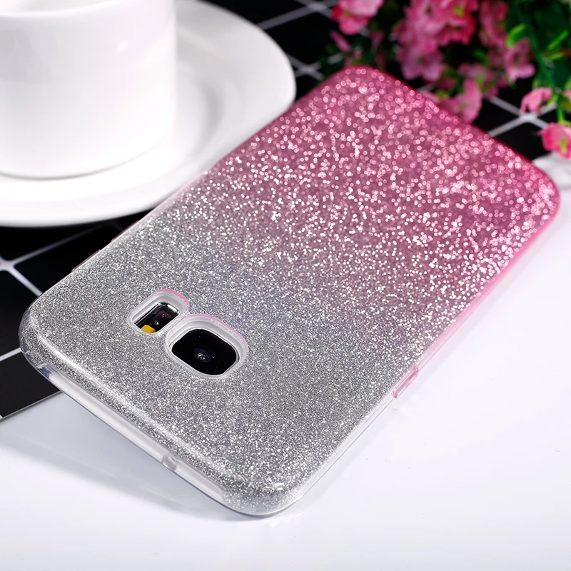 Чехол OLOEY для Samsung Galaxy S6 S7 Edge S8 Plus S5 Note 8 5 4 двухслойный Блестящий Мягкий силиконовый