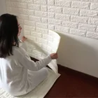 1 шт. новейший 3D белый эффект гибкий камень кирпичная стена виниловые обои самоклеящиеся наклейки на стены #92915