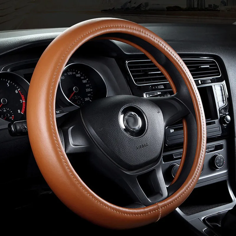 Кожаный чехол на руль для BMW e60 g30 аксессуары интерьера чехлы funda volante ford fiesta seat