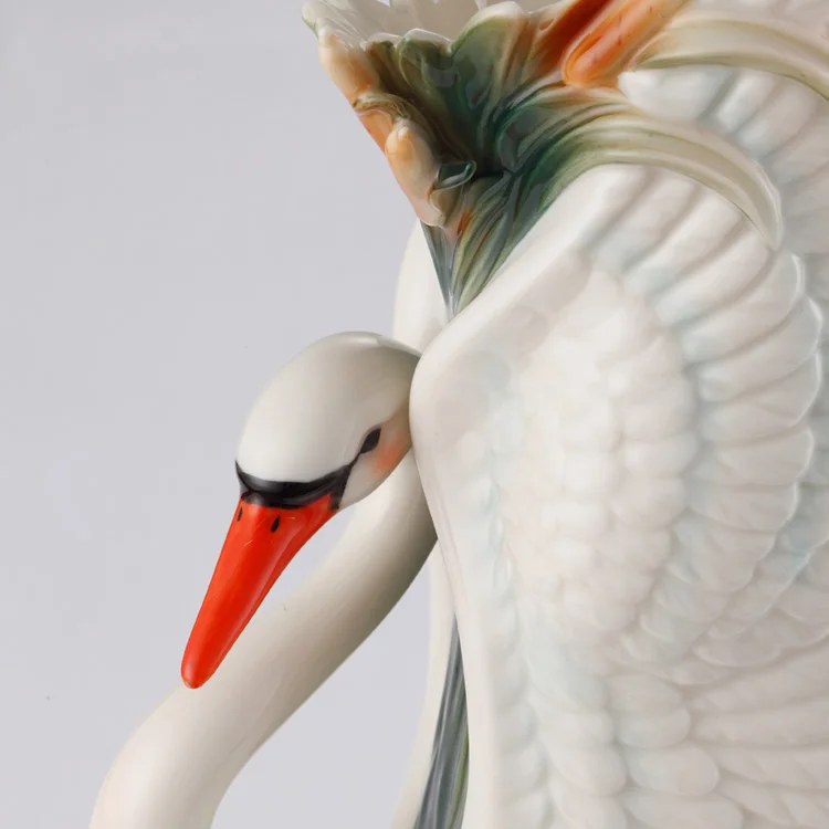 Керамическая ваза с изображением лебедя или поцелуя для украшения дома | Дом и