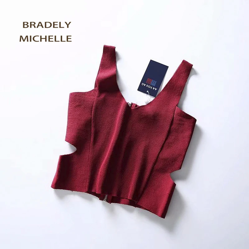 BRADELY MICHELLE/Женская сексуальная майка без рукавов на молнии сзади с выемкой женский