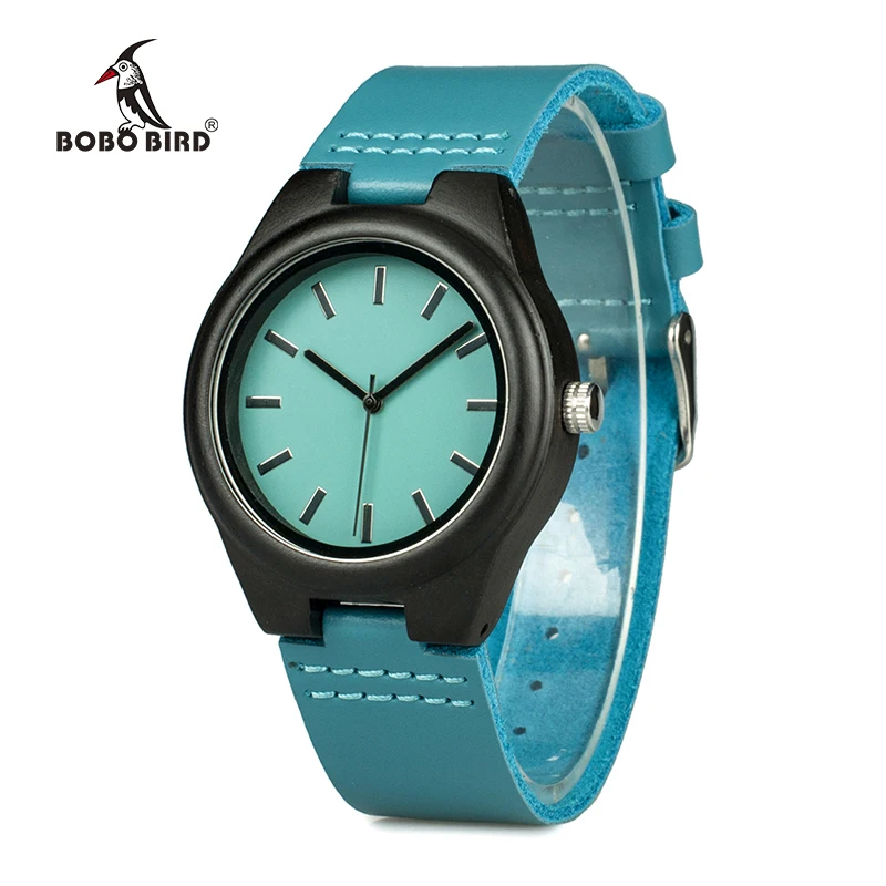 BOBO BIRD Брендовые женские часы черные деревянные наручные кварцевые relogio feminino C-M27