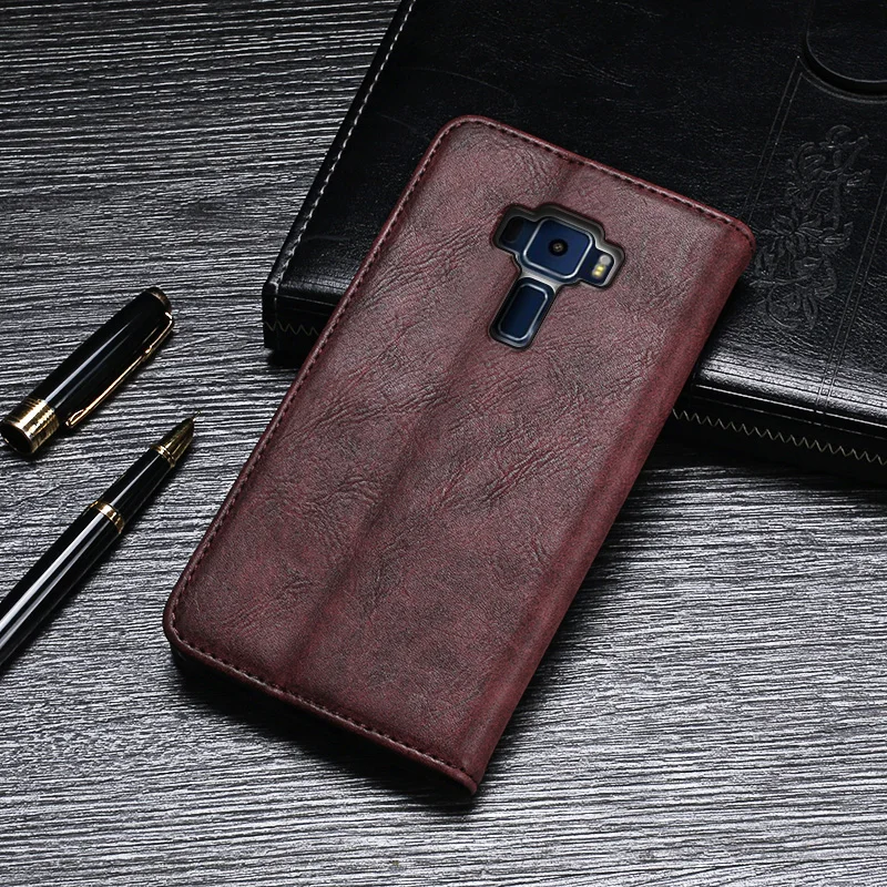 Кожаный защитный чехол-подставка для Asus ZenFone 3 Max ZC553KL из ТПУ силикона Etui Для ZenFone 3 ZE520KL