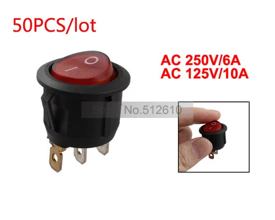 Лучшая акция оптовая цена SPST вкл/выкл 3 контакта неоновый свет круглый Кулисный