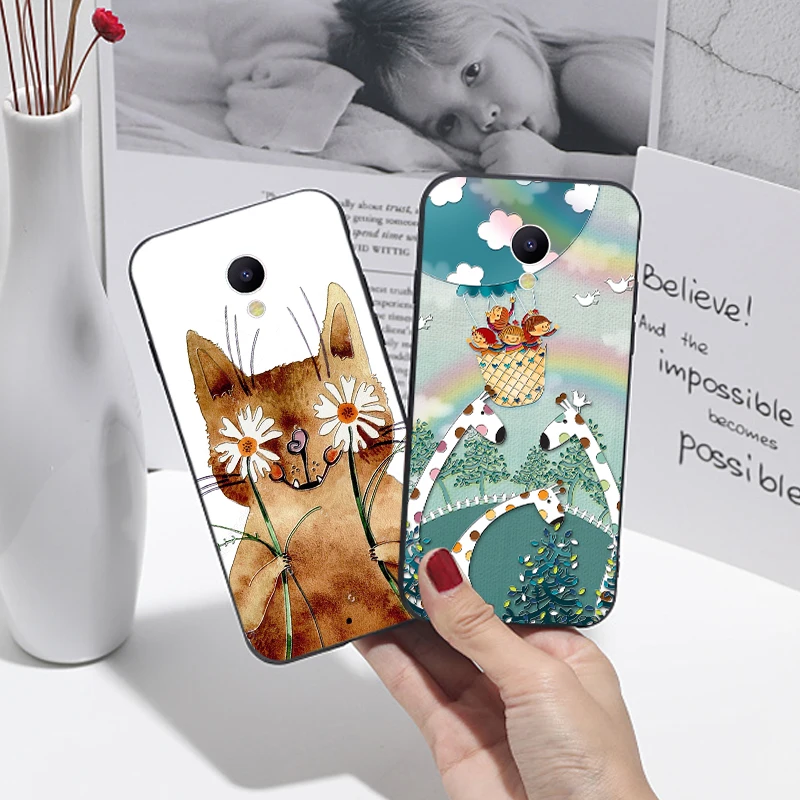 Милый чехол для телефона с объемным рисунком Meizu M3 Mini M5 M6 Note M5S M6S M5C A5 s Мягкий