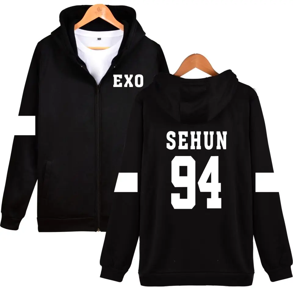 LUCKYFRIDAYF Kpop EXO толстовка с капюшоном Женская Корейская популярная хип-хоп зимняя куртка Модные женские толстовки свитшоты повседневная одежда