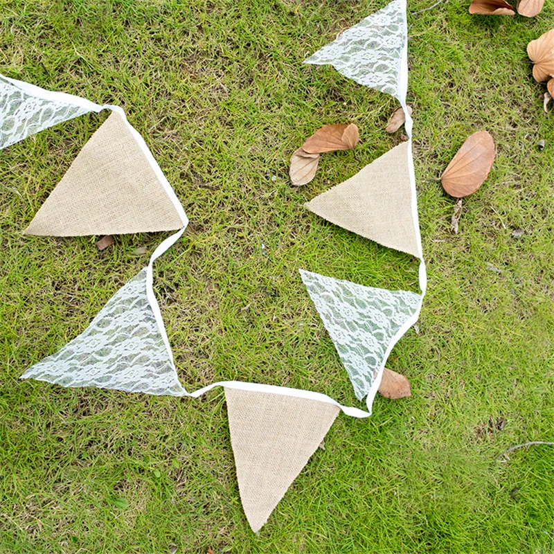 5 шт. деревенский Свадебный декор винтажный банер с мешковиной для вечеринки