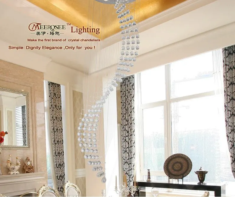 Spiral Crystal Ceiling Light for Staircase GU10 Bulbs Modern Creative Lighting Villa Shopping Mall Indoor Decorative | Лампы и