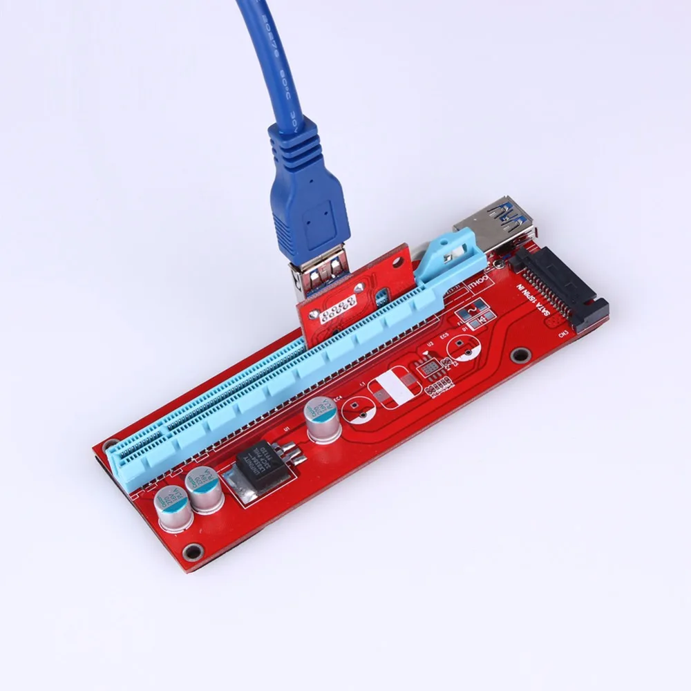 60 см pci-e PCI E Экспресс 1X к 16X riser card + usb 3.0 удлинитель кабеля с SATA питания для Bitcoin Litecoin