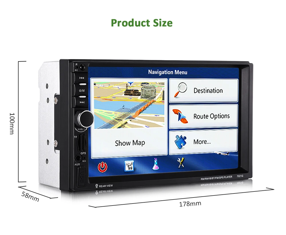 Универсальный мультимедийный плеер 7021G 7-дюймовый сенсорный экран GPS Bluetooth