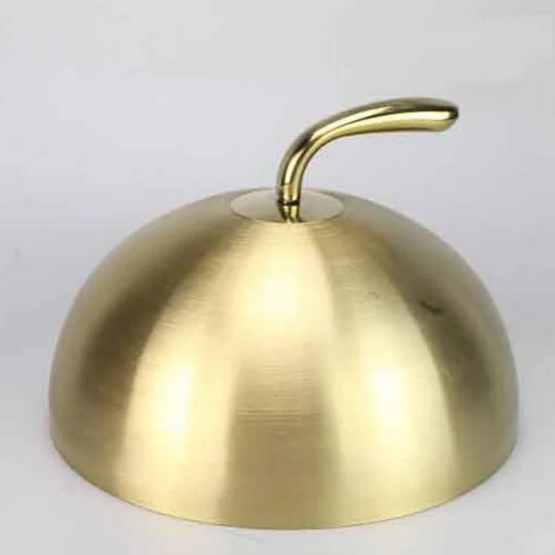 20CM Стейк из нержавеющей стали крышка роскошный отель круглая крышка Толстые железные пластины крышка золото питания крышка - Цвет: 20CM