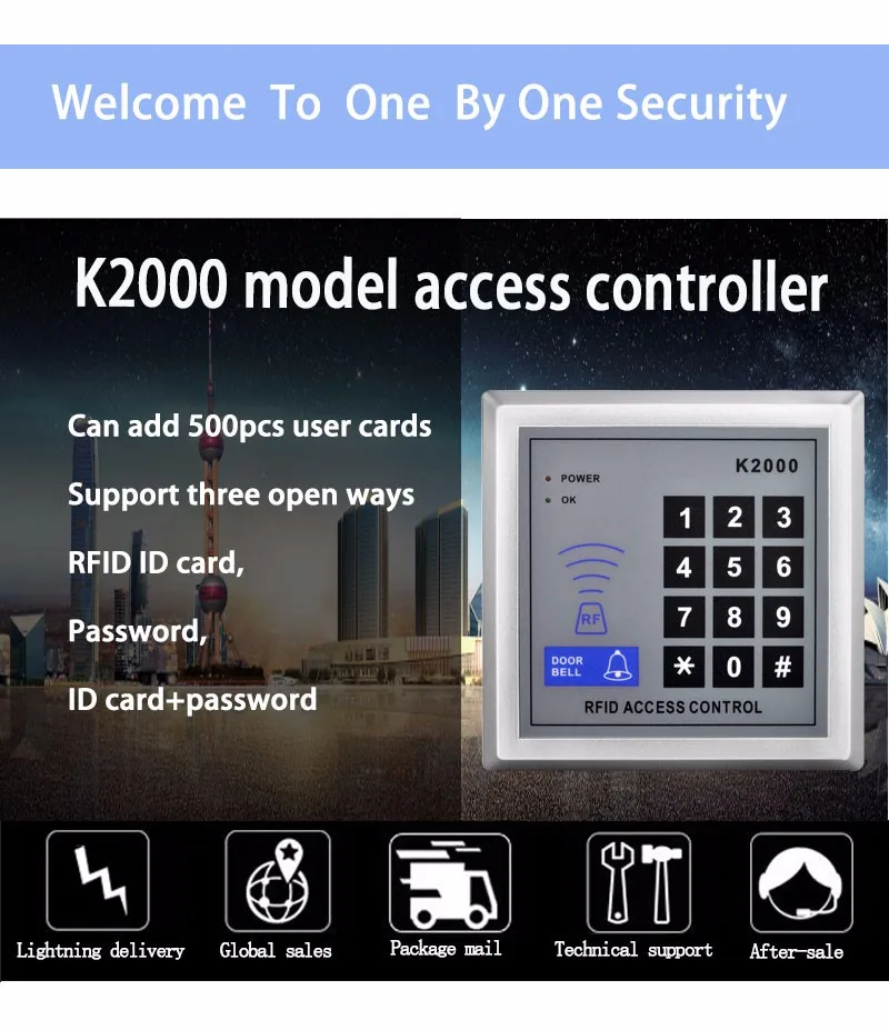 RFID автономная клавиатура контроля доступа 125 кГц кард-ридер дверной замок с 10 бесконтактными брелоками для безопасности дверей System-K2000