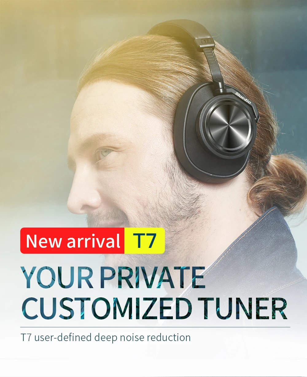 Bluedio T7 беспроводные Bluetooth наушники Новые многофункциональные HIFI стерео активные шумоподавления распознавание лица Музыкальная гарнитура