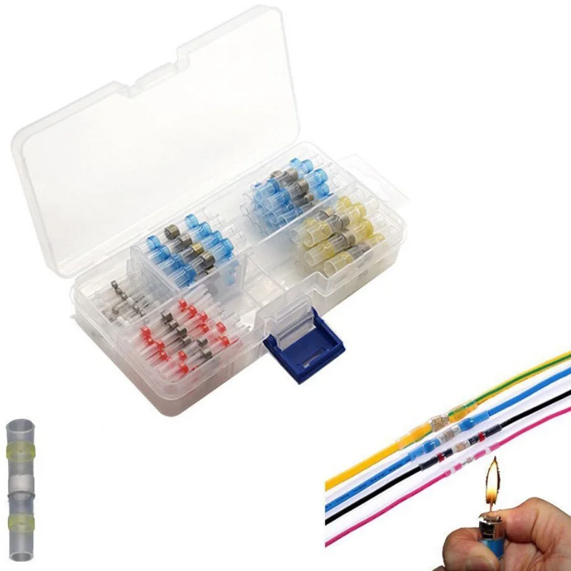 50 pcs Shrinkable 100/50 шт. термоусадочная трубка водостойкая печать термоусадочный припой провода разъем усадка припоя рукав термоусадочная трубка - Цвет: 50 pcs Shrinkable