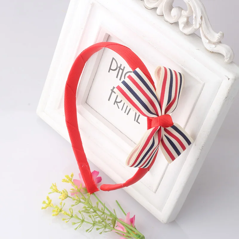 Повязка на голову в Корейском стиле милая детская одежда для волос с бантиками