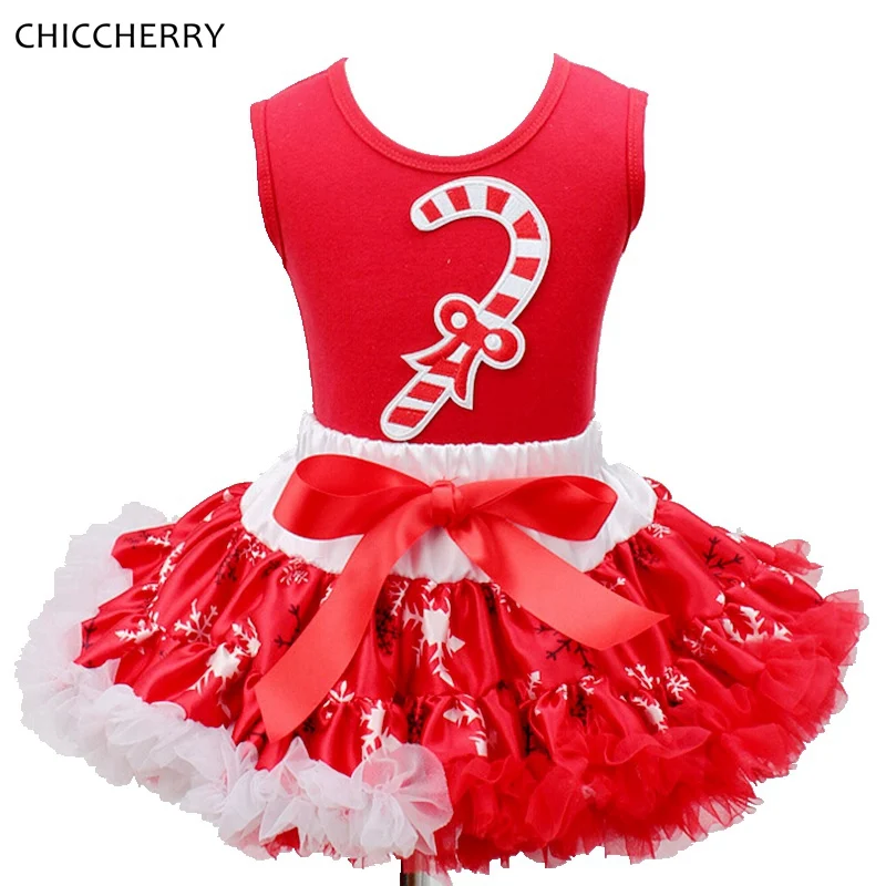 Леденцы принт детская одежда для детей без рукавов Топ девочек и Снежинка юбка Ropa