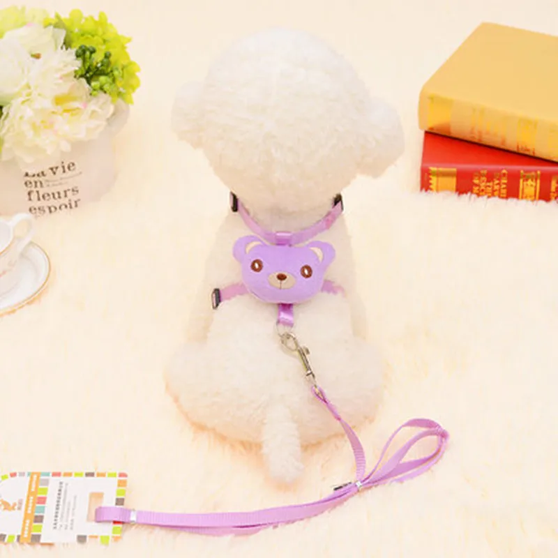 Fashion Pet Dog Cartoon Plush Chest Strap Leash High-grade Adjusting Fastener Wear-resisting Antiknock Cute | Дом и сад