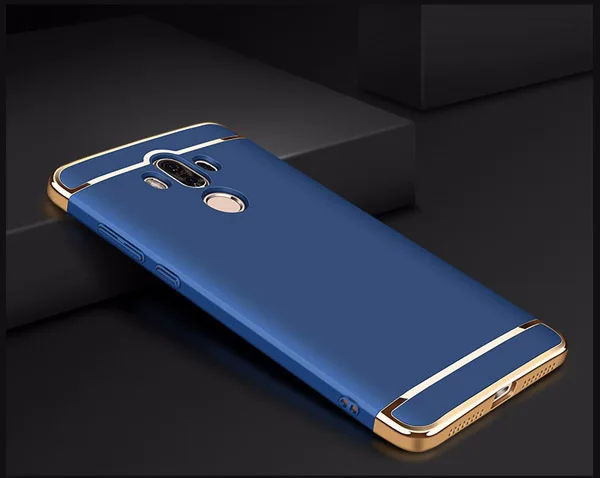 Huawei mate 9 чехол Роскошный 3в1 автомобильный держатель магнитное кольцо-кронштейн Пряжка подставка чехол для телефона s для huawei mate 9 Pro mate 9 Coque - Цвет: Blue 2