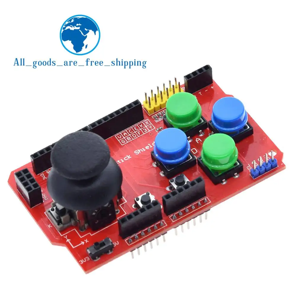 TZT щит джойстика для платы расширения Arduino с функцией аналоговой клавиатуры и