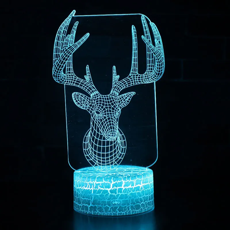 

Elk theme 3D Lamp LED night light 7 Color Change Touch Mood Lamp Christmas present Dropshippping