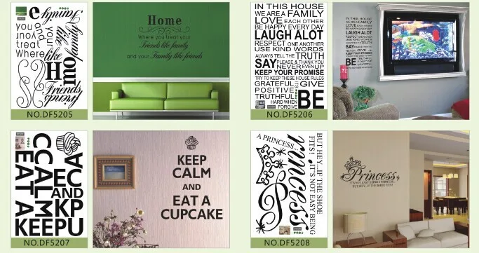 60*90cm English letters Decor Removable Bed Room Art Mural Vinyl Wall Sticker Decal | Дом и сад