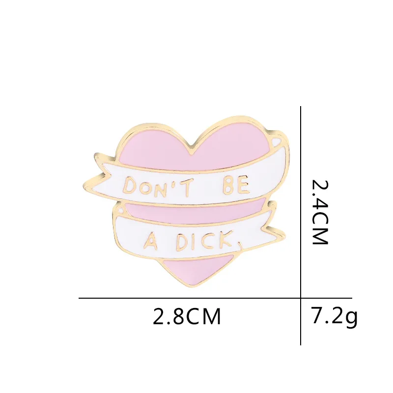 Женская брошь в форме сердца Don't be a Dick шелковый шарф пряжка аксессуары для