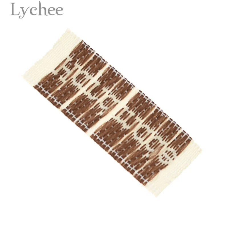 Lychee Life 50 шт. белые тканые этикетки ручной работы вышивка букв моющиеся бирки
