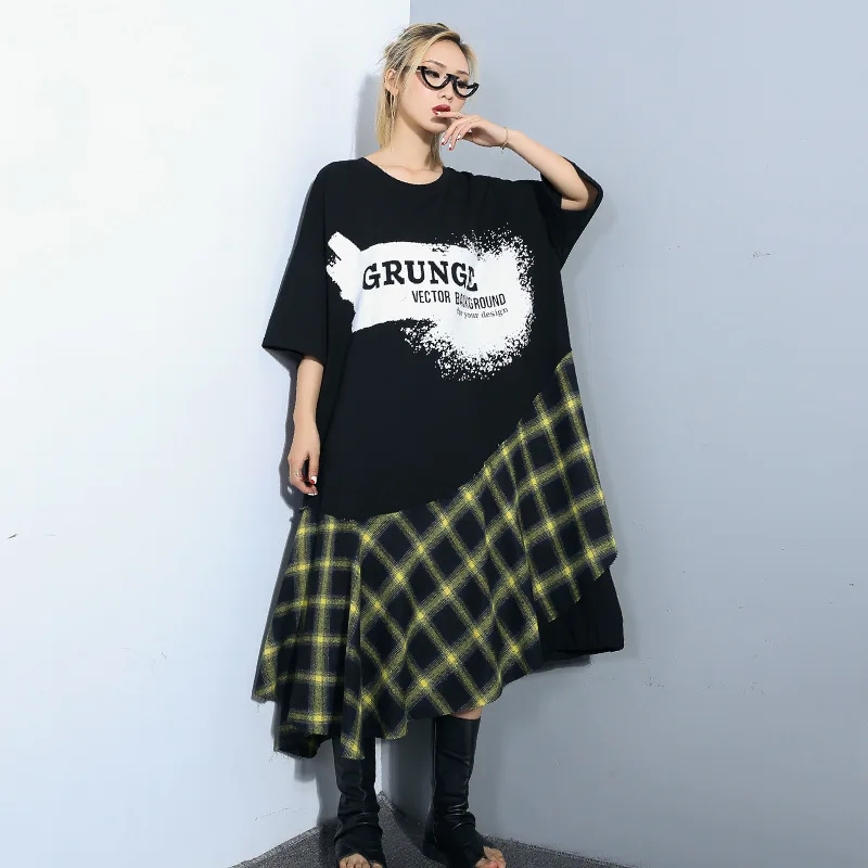 Женские платья с круглым вырезом и рукавом средней длины 2019 летняя Новинка