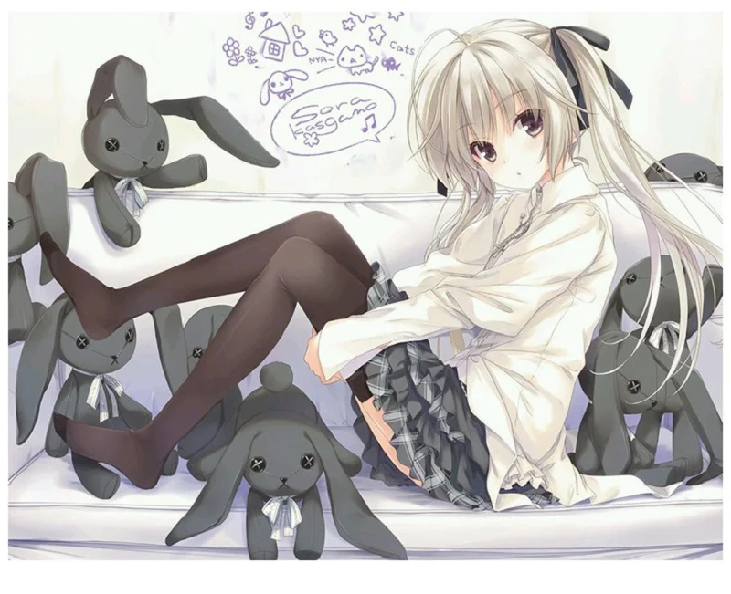 Парик Yosuga no Sora в одиночестве для косплея с конским хвостом длинные бежевые парики