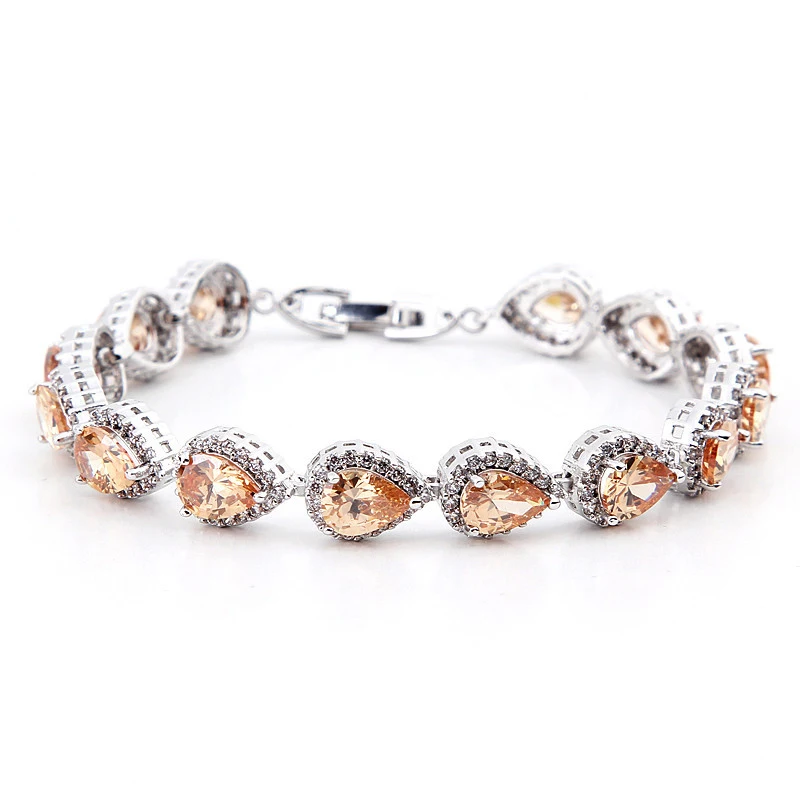 Женский браслет из серебра 925 пробы с кристаллами|silver crystal bracelet|crystal braceletbracelet fashion |