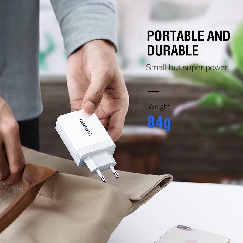 Ugreen USB зарядное устройство, супер быстрое зарядное устройство для huawei Xiaomi iPhone X 8 7, быстрое 3,0 зарядное устройство для телефона, адаптер ЕС, зарядка для samsung s9