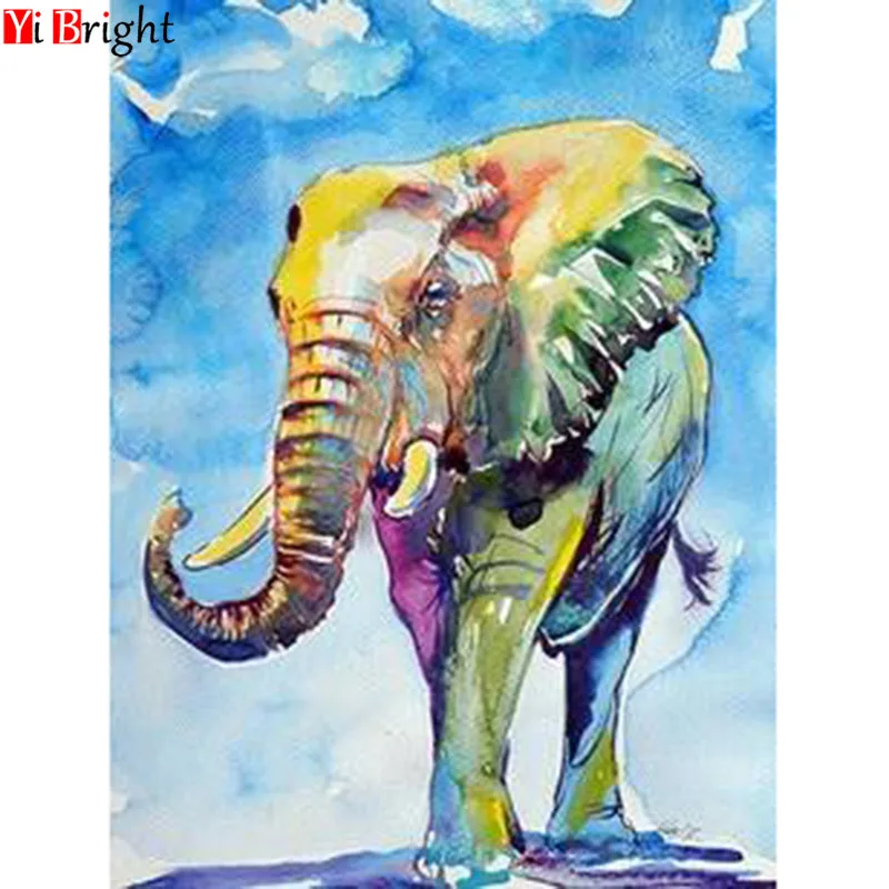 

Full Drill Square&round Diamond 5D Diamond Painting"Elephant"Diamond Embroidery Cross Stitch Rhinestone Mosaic Painting LWR