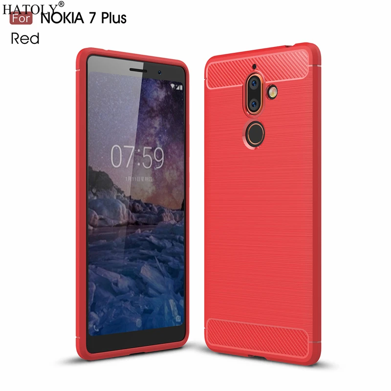 HATOLY для САППУ Nokia 7 Plus Антидетонаторы мягкого ТПУ щеткой Rugger Силиконовые телефон