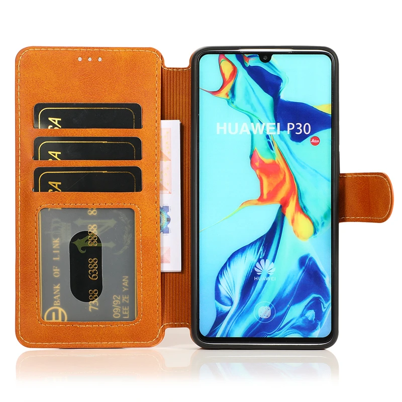 Кожаный чехол Бумажник для телефона Huawei Mate 20 Lite с отделением карт откидной Чехол