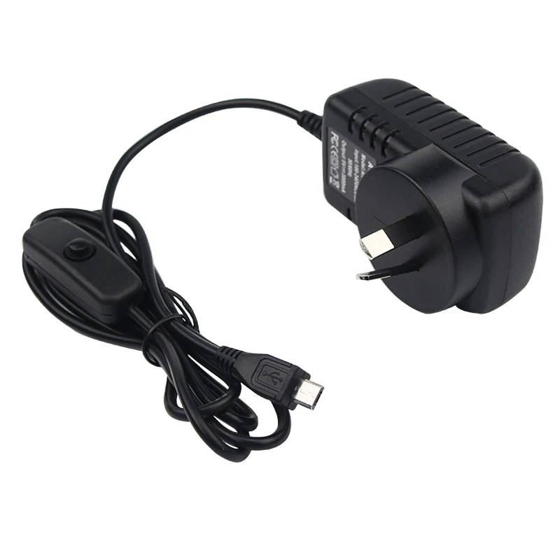 5 в 3 А для Raspberry Pi B + блок питания Micro USB адаптер переменного тока с переключателем