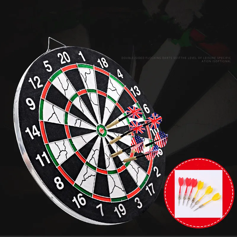Dartboard 15 дюймов Утолщенные флокированные двухсторонние дартс профессиональные