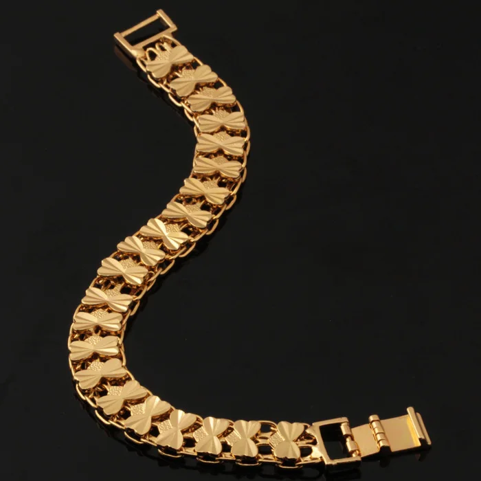 U7 новые модные золотые ювелирные изделия браслет с сердцем и звеньями H463 |