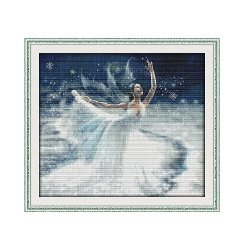 Ballet 11CT 14CT white cloth cross stitch suite angel girl graceful dance good-looking hand-decorated embroidery | Дом и сад