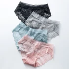 Трусы женские LANGSHA, кружевные, бесшовные, с низкой посадкой, из нейлона, 4 шт.лот