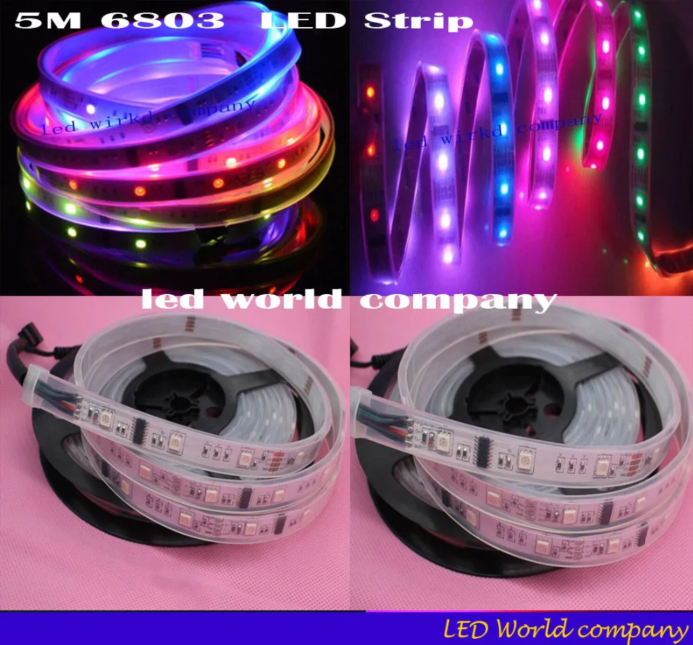 Светодиодная лента RGB 5 м 6803 IC 5050 150 светодиодный IP67 водонепроницаемый волшебный