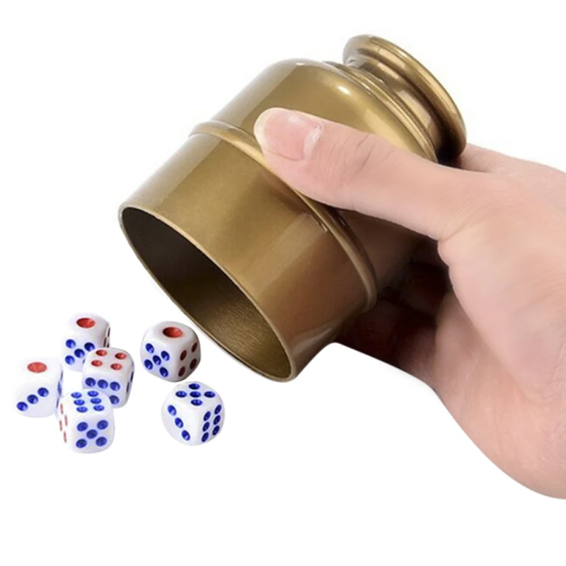 

Five Colors KTV Pub Casino Party Game Speelgoed ABS Schudden Cup Doos With 5 Stks Dices Thickened Combined