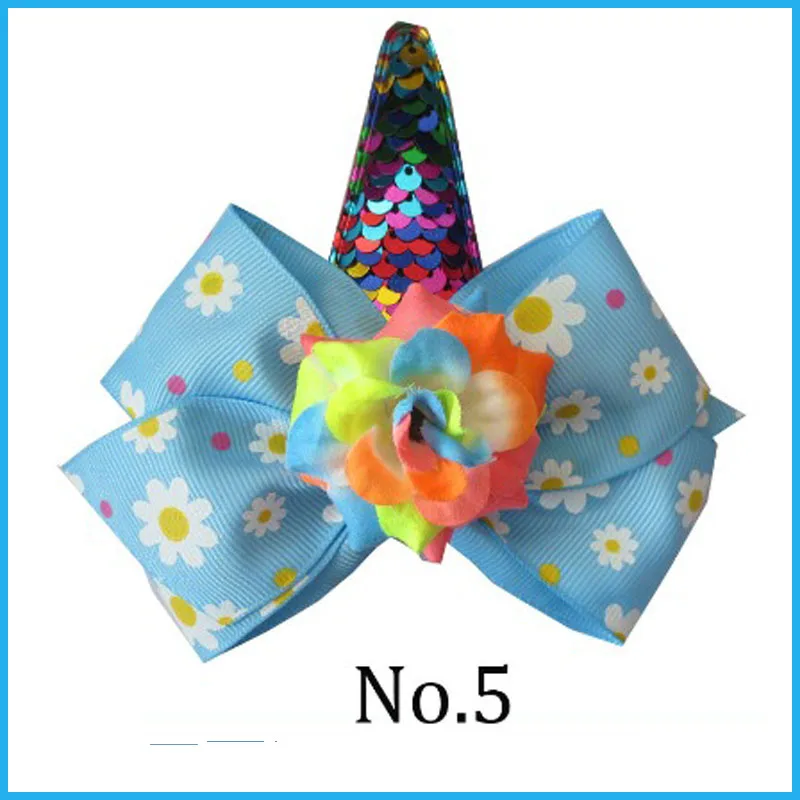 

20 pcs BLESSING Girl 4.5" Angel Wing Hair Bow Clip Flower Unicorn Pony Hairbow