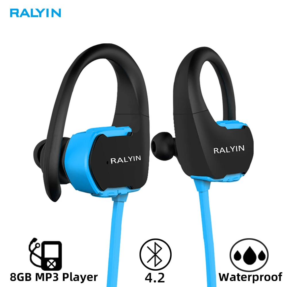 Беспроводные bluetooth наушники Ralyin 8 ГБ водонепроницаемая Спортивная гарнитура