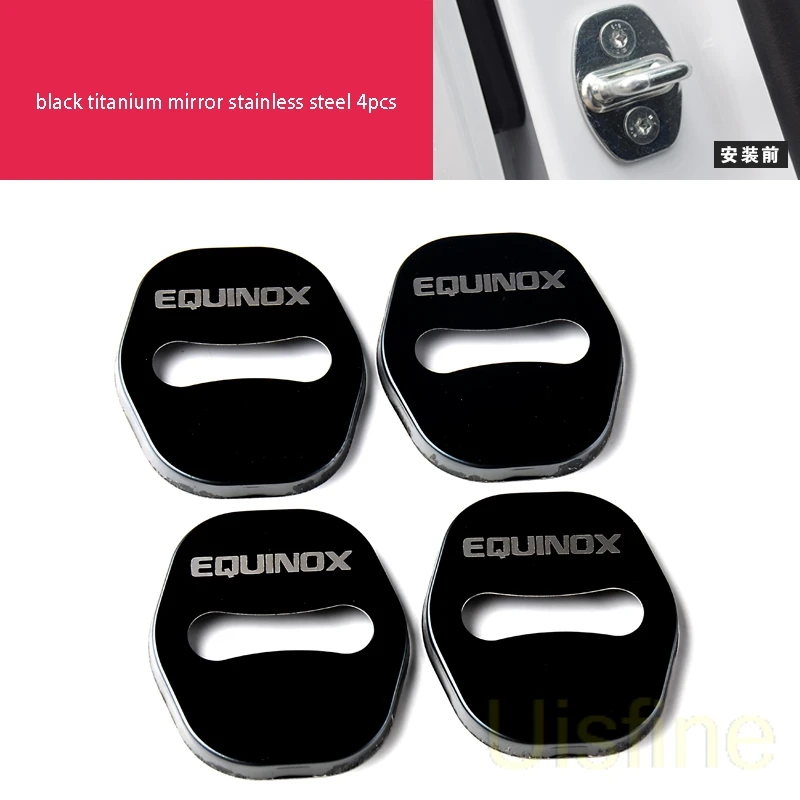 stainless black 4pcs Центральный выход управления из нержавеющей стали подъемная панель черный титановый провод рисунок украшения для Chevrolet Equinox - Цвет: stainless black 4pcs