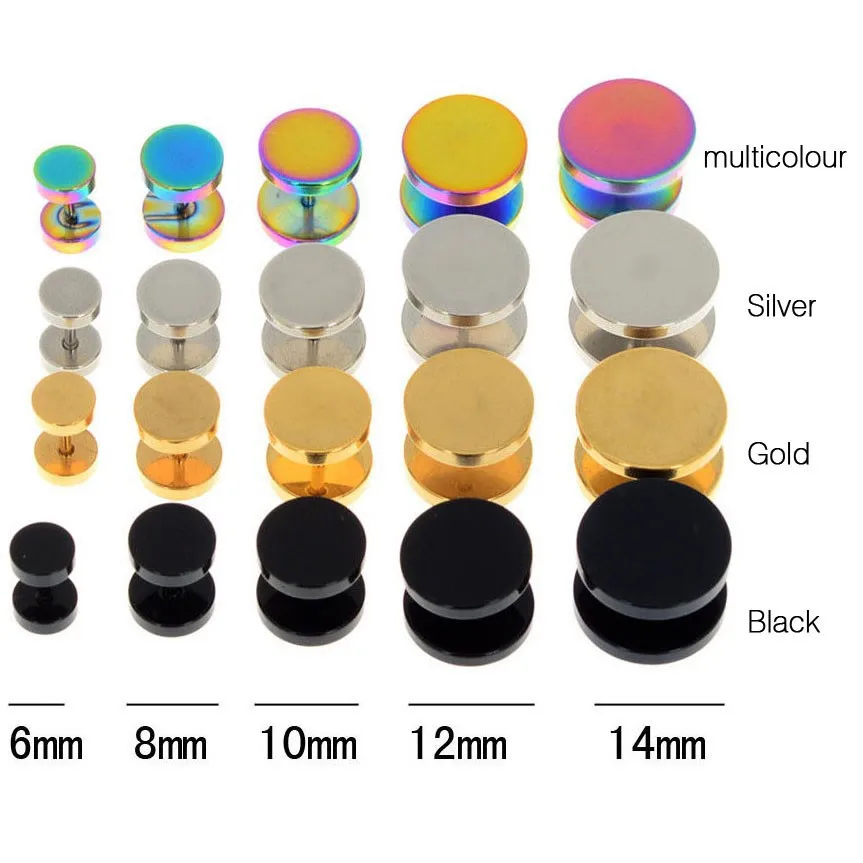 Серьги-гвоздики мужские круглые из нержавеющей стали ювелирные украшения в