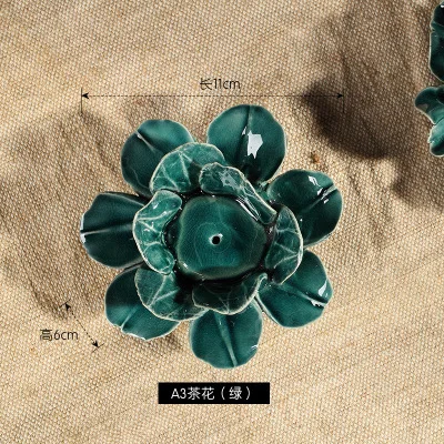A3 Camellia Lotus Camellia керамический цветок подсвечник фигурки Романтический домашний декор фарфоровые фигурки ручной работы свадебные украшения для дня рождения подарок - Цвет: A3 Camellia